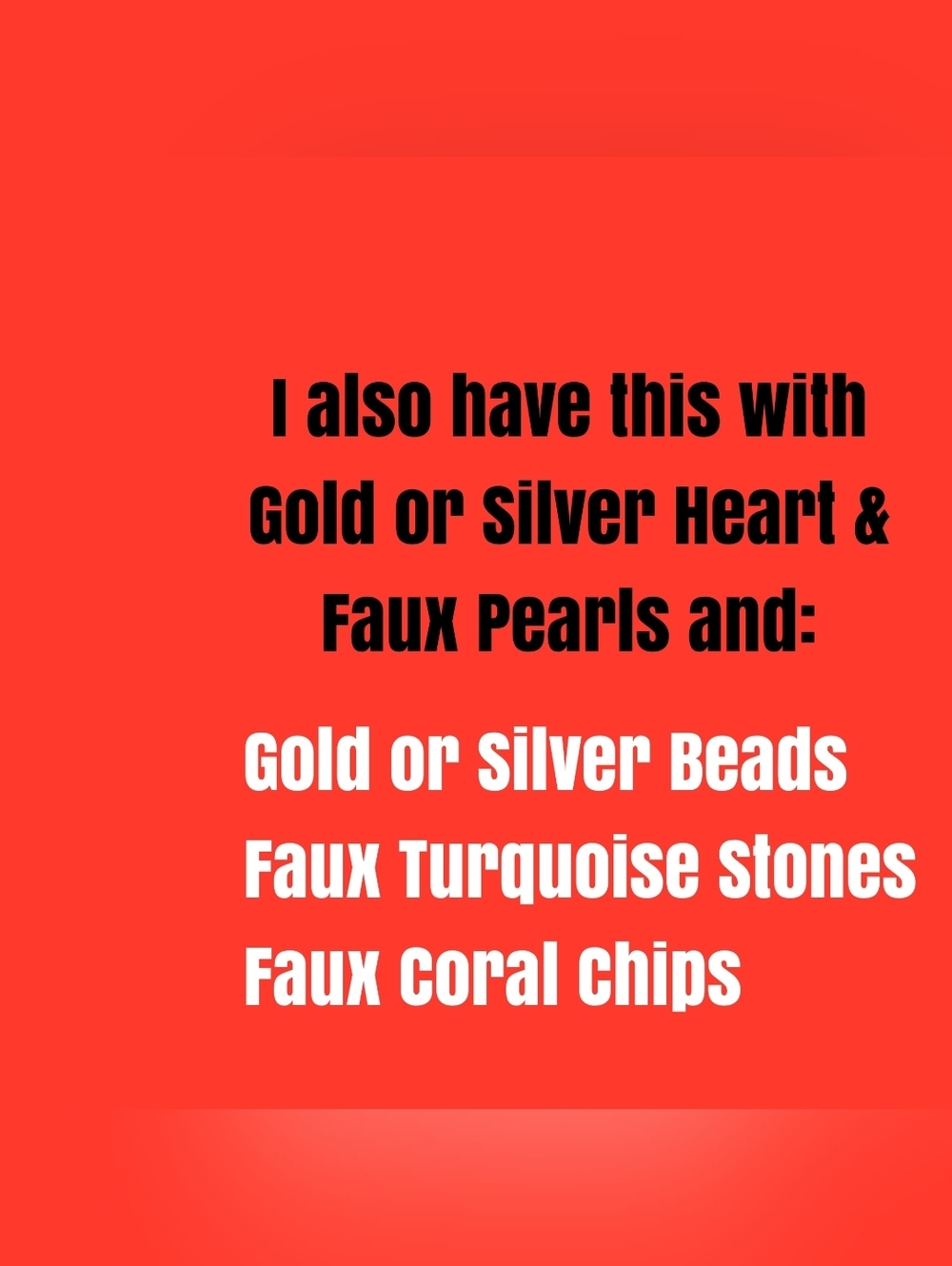 Gold Heart Pendant Necklace with Faux Red Coral & Simulated Pearls - Picture 9 of 15